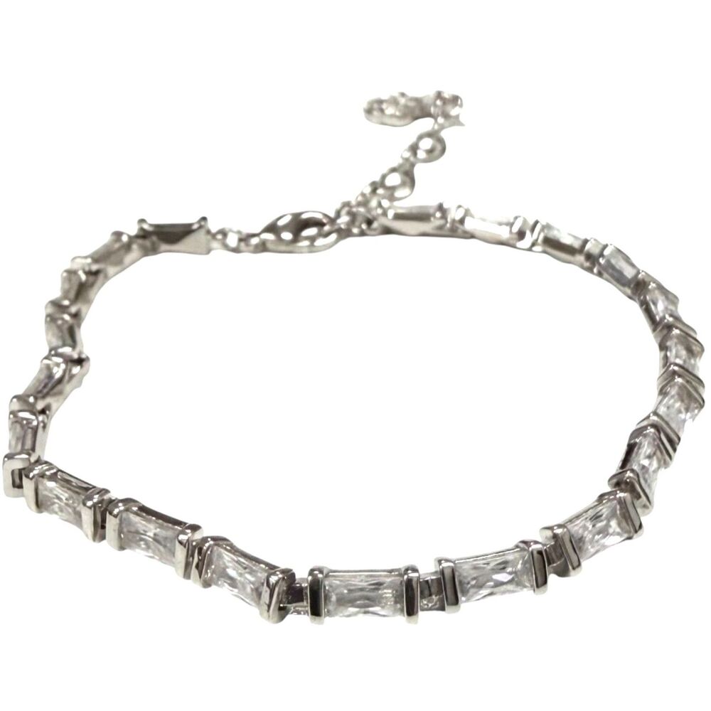 Kendra Scott Juliette Delicate Chain Tennis Bracelet White Baguette Crystals